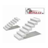 White Polystyrene Straight Stairs 35? - 1:50 (w=20mm)