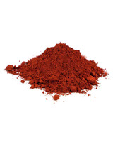 Side view mound of Pozzuoli Red dry pigment powder natural hematite red ochre pigment from Italy