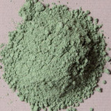 Top view of Verona Green Earth pigment powder PG23 showing natural green earth texture close-up