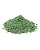 Side view mound of Verona Green Earth dry pigment powder celadonite mineral pigment from Verona Italy