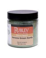 Rublev Colours Verona Green Earth dry pigment 100g jar label PG23 celadonite terre verte pigment from Italy