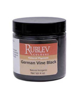Rublev Colours German Vine Black dry pigment 100g jar label PBk11 natural black earth pigment from Germany