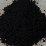 Top view of Bone Black pigment powder PBk9 showing deep black carbon texture close-up