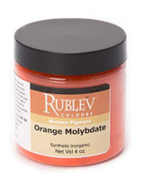 Rublev Colours Orange Molybdate dry pigment 100g jar label PR104 lead chromate molybdate sulfate orange pigment