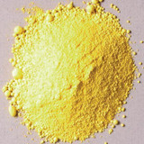 Top view of Chrome Yellow Primrose pigment powder PY34 showing light bright yellow texture close up