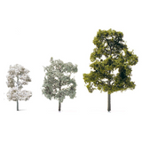 Etched Brass Deciduous Trees - H=30mm White, White Trunk