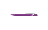 Caran d’Ache 849 Metal-X Violet ballpoint pen side profile—hexagonal aluminium body with satin finish, model 849.850.