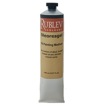 Rublev Oleoresgel 150ml tube of solvent-free oil painting medium made with linseed oil, alkyd resin, and silica