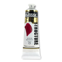 Front view of Matisse Structure Acrylic 75ml paint tube – artist-grade heavy body acrylic packaging titanium white