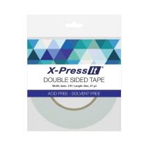 X-Press It Double Sided Tape 3mm x 25m roll with easy peel liner, acid free and heat resistant adhesive tape for detailed papercraft, cardmaking and photo mounting.