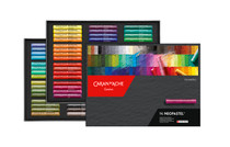 Caran d’Ache Neopastel Oil Pastels 96-colour cardboard box set—open case with organised removable trays.