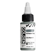 Golden High Flow Acrylics 30ml Neutral Gray N5 S1 bottle with ultra-fluid acrylic paint and front label visible