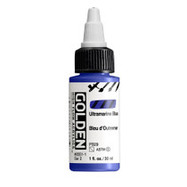 Golden High Flow Acrylics 30ml Ultramarine Blue S2 bottle with ultra-fluid acrylic paint and front label visible