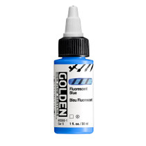 Golden High Flow Acrylics 30ml Fluorescent Blue bottle front label