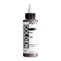 Golden High Flow Acrylics 118ml Sepia S2 bottle with ultra-fluid acrylic paint and front label visible