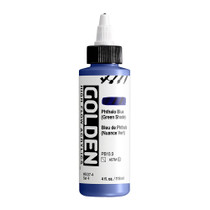 Golden High Flow Acrylics 118ml Phthalo Blue Green Shade S4 bottle with ultra-fluid acrylic paint and front label visible