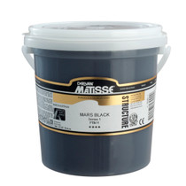 Large 1 litre bucket of Matisse Structure Acrylic Paint – heavy‑body artist acrylic packaging Mars Black S1