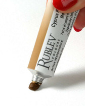 Rublev Artist Watercolours 15ml Cyprus Raw Umber Medium tube on white background, Series 1 watercolour paint