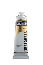 Front view of Matisse Structure Acrylic 75ml paint tube – artist-grade heavy body acrylic packaging titanium white