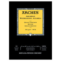 Arches Watercolour Pad A4 rough texture 185gsm, 15 sheet artist paper pad for watercolour washes and textured effects