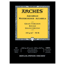 Arches Watercolour Pad A5 rough texture 185gsm, 15 sheet artist paper pad for watercolour with bold texture and granulation
