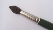 Talisman Size 14 round squirrel hair watercolour brush with soft natural bristles nickel plated ferrule and olive green handle