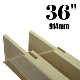 Canvas stretcher bars lying flat, showing smooth, polished kiln-dried pine. Perfect for professional artists, offering long-lasting support for canvases of any size.