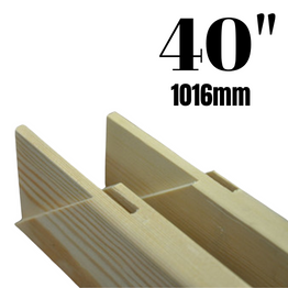 Canvas stretcher bars lying flat, showing smooth, polished kiln-dried pine. Perfect for professional artists, offering long-lasting support for canvases of any size.