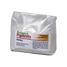 Rublev Pumice Fine Grade 1kg bag of near-white volcanic glass for adding texture and matte finish to paint and grounds