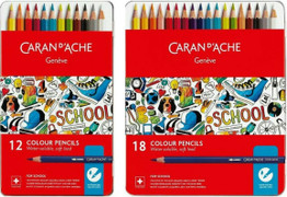 School Line Watersoluble Colour Pencils 18 Metal Box | 1290.318