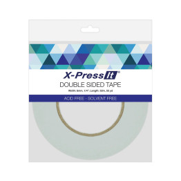 X-Press It Double Sided Tape 6mm x 50m roll with easy peel release liner, acid and solvent free, heat resistant tape for papercraft, scrapbooking and mounting.
