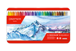 Caran dAcheNeocolor II Watersoluble Wax Pastel Set of 84 - Complete Packaging with Open Box of Pastels