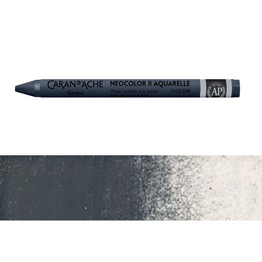 This image combines the Payne's Grey pastel and a portion of the color swatch below it. The wax pastel in charcoal grey is placed above a smooth gradient color swatch,