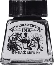 Winsor and Newton Artist Ink 14ml - Black Indian Ink