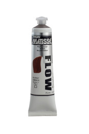 Matisse Flow Acrylic 75ml tube – low‑viscosity premium artist paint packaging Matisse Flow Acrylic 75ml - Series 1 - Burnt Umber