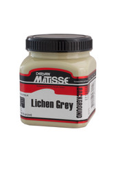 Matisse Background Colour 250 ml tub – Lichen Grey acrylic paint front label view Matisse Background Colour 250 ml tub – Lichen Grey acrylic paint front label view