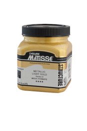 Matisse Structure Acrylic 250 ml Metallic Light Gold jar with shimmering label