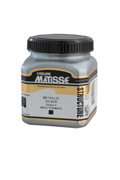 250ml jar of Matisse Structure Acrylic Paint in Metallic Silver Series 4