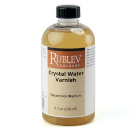 Rublev Colours Crystal Water Varnish 8 fl oz bottle watercolour medium gum arabic varnish