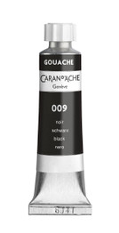 Caran d’Ache Classic Gouache Tube – Black 2100.009 (21 ml), premium artist-grade packaging