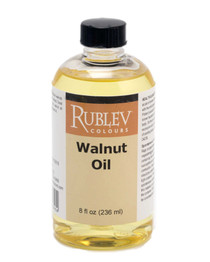 Rublev Oil Paint Medium Walnut Oil 8 fl oz bottle, cold-pressed English walnut oil for thinning oil paint and making pale colours