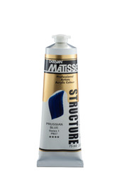 Matisse Structure Acrylic Paint 75ml tube – premium heavy body acrylic paint packaging close-up Prussian Blue S1