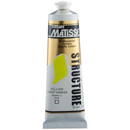Matisse Structure Acrylic 75ml Tube – High Quality Heavy-Bodied Artist Paint for Texture & Colour Yellow Light Hansa S2