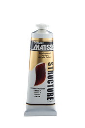 Front view of Matisse Structure Acrylic 75ml paint tube – artist-grade heavy body acrylic packaging Matisse Structure Acrylics 75ml - Trans Umber S3