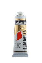 Front view of Matisse Structure Acrylic 75ml paint tube – artist-grade heavy body acrylic packaging Matisse Structure Acrylics 75ml - Vermillion S3