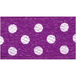 Polka-Dot Satin Ribbon 9.5mm x 1000mm - Violet with White Dots