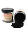 Rublev Colours Natural Black Oxide PBk 11 jar tipped over with black iron oxide pigment powder spilled out, 100g artist dry pigment
