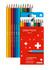 Swisscolor water-soluble pencils (set of 12) arranged beside the box—use dry or blend with a wet brush.