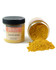 Rublev Colours Lemon Ochre pigment jar tipped with powder spilling out 100g PY43 natural iron oxide hydroxide pigment