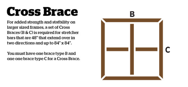 Premium 78-inch Type C cross brace for heavy-duty stretcher bars, preventing warping and ensuring long-lasting frame stability
